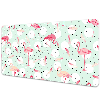 Base de secretária Flamingos e bolinhas