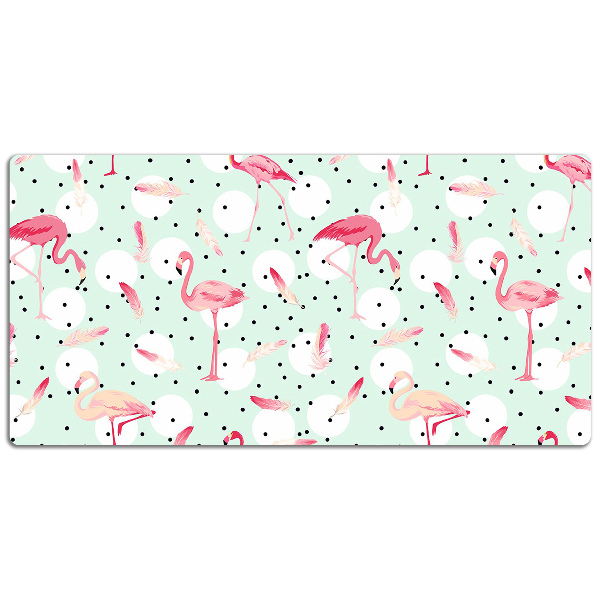 Base de secretária Flamingos e bolinhas