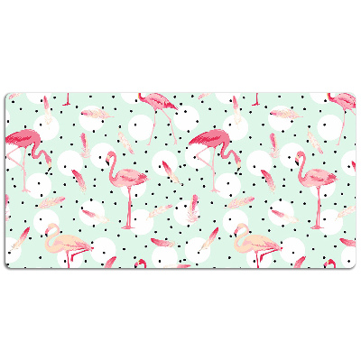 Base de secretária Flamingos e bolinhas
