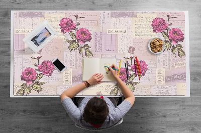 Tapete de secretária Papel e peônias