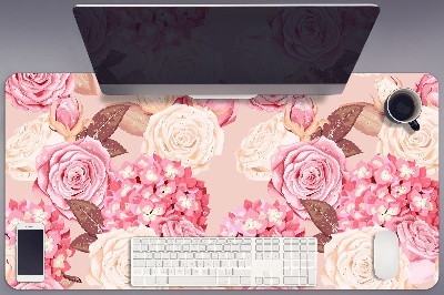 Tapete de secretária Rosas e hortênsias