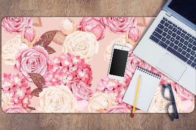 Tapete de secretária Rosas e hortênsias