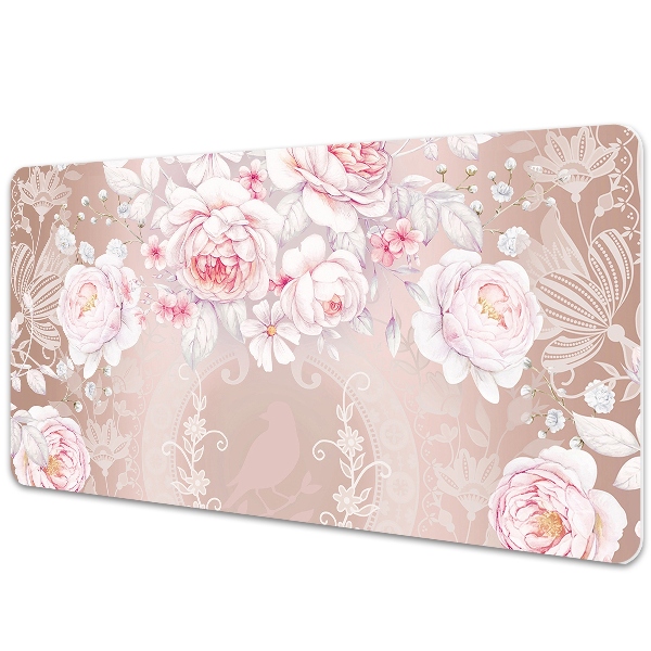 Tapete para secretária rosas brancas