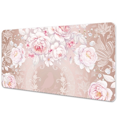 Tapete para secretária rosas brancas