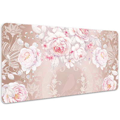 Tapete para secretária rosas brancas