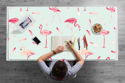Base de secretária Flamingos e penas