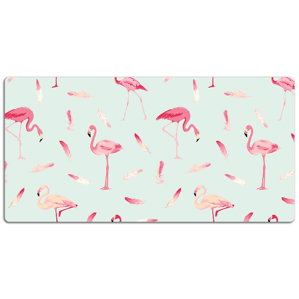 Base de secretária Flamingos e penas