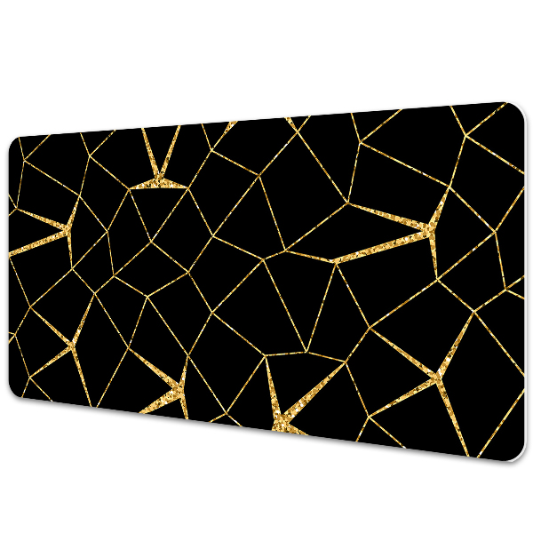 Tapete de secretária Mosaico dourado e preto