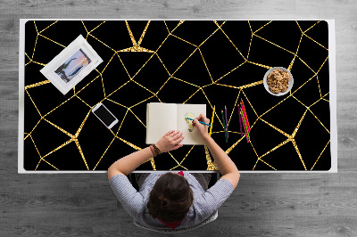 Tapete de secretária Mosaico dourado e preto