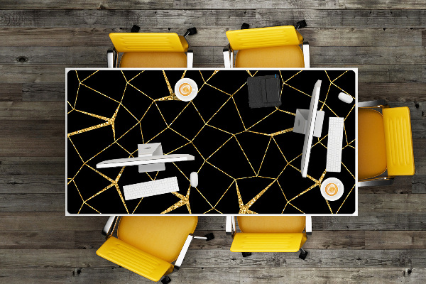 Tapete de secretária Mosaico dourado e preto