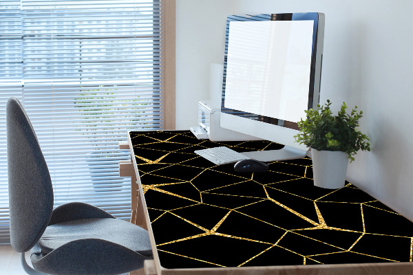 Tapete de secretária Mosaico dourado e preto