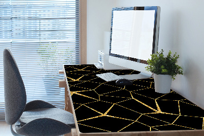 Tapete de secretária Mosaico dourado e preto