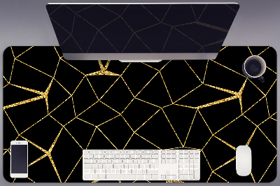 Tapete de secretária Mosaico dourado e preto