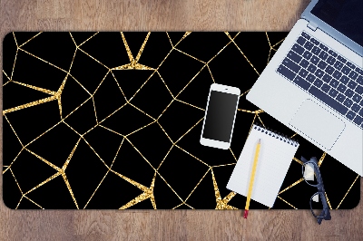 Tapete de secretária Mosaico dourado e preto