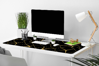 Tapete de secretária Mosaico dourado e preto