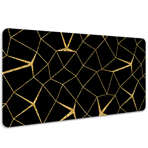 Tapete de secretária Mosaico dourado e preto