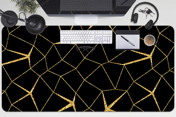 Tapete de secretária Mosaico dourado e preto