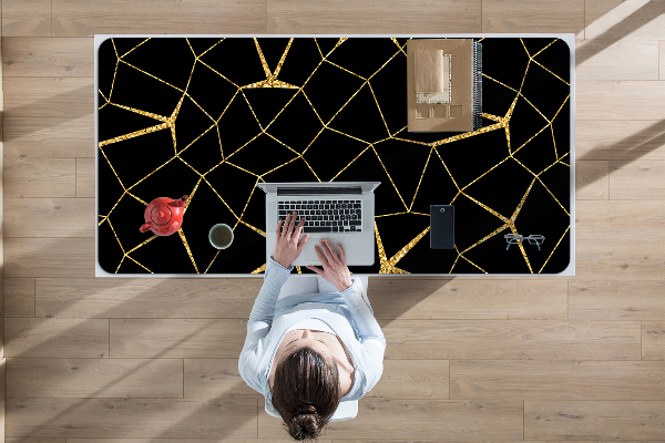 Tapete de secretária Mosaico dourado e preto