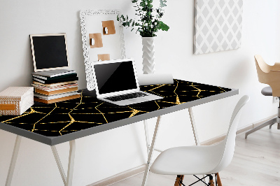 Tapete de secretária Mosaico dourado e preto