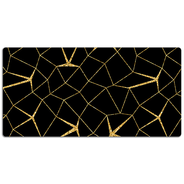 Tapete de secretária Mosaico dourado e preto