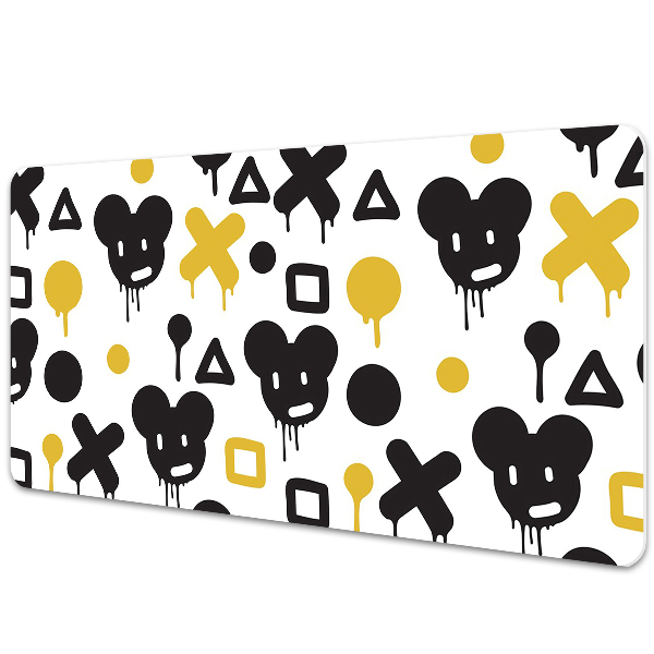 Tapete de secretária Grafite preto e amarelo