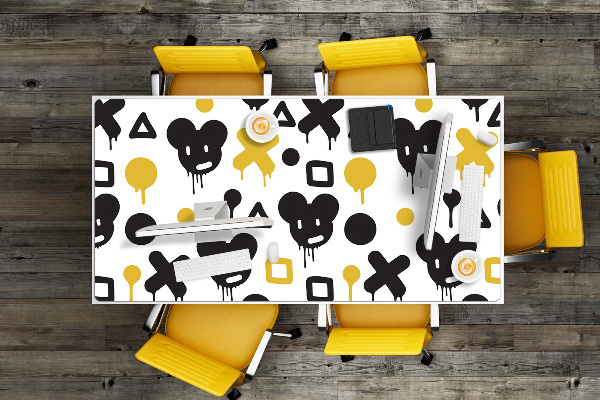 Tapete de secretária Grafite preto e amarelo