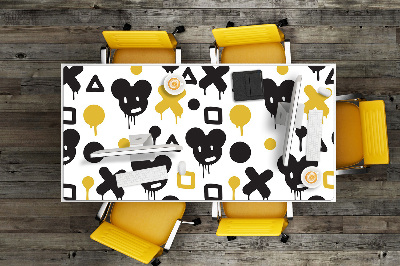 Tapete de secretária Grafite preto e amarelo