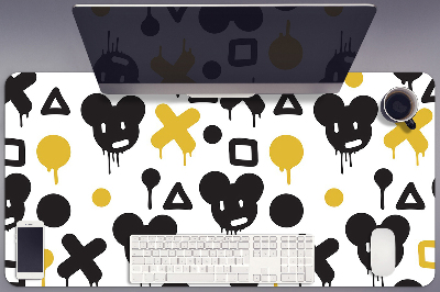 Tapete de secretária Grafite preto e amarelo