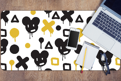 Tapete de secretária Grafite preto e amarelo