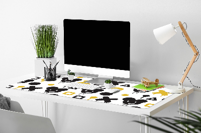 Tapete de secretária Grafite preto e amarelo