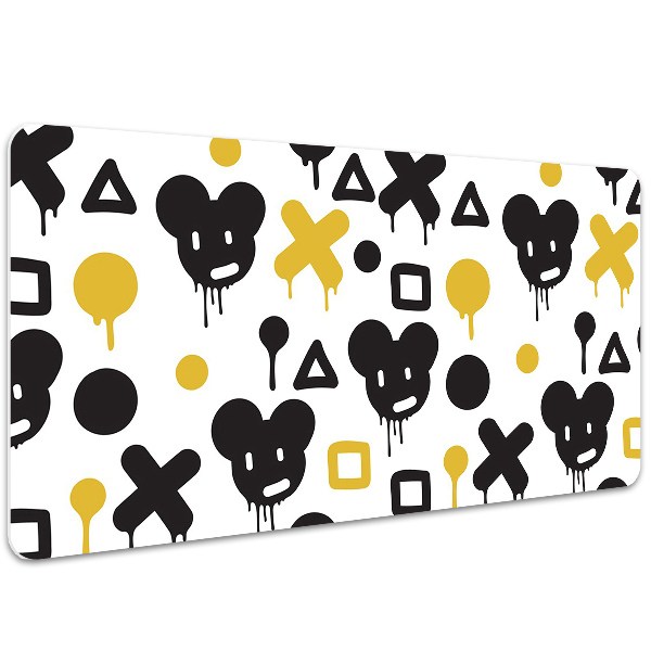 Tapete de secretária Grafite preto e amarelo