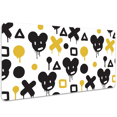Tapete de secretária Grafite preto e amarelo