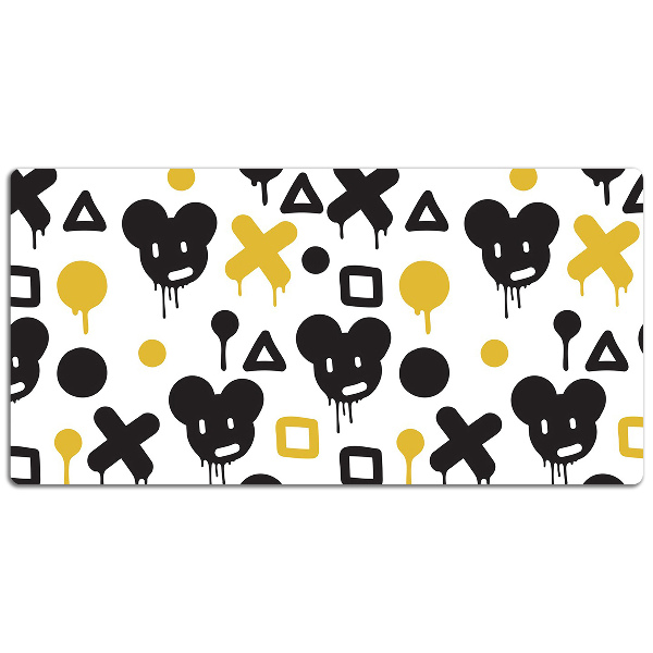 Tapete de secretária Grafite preto e amarelo