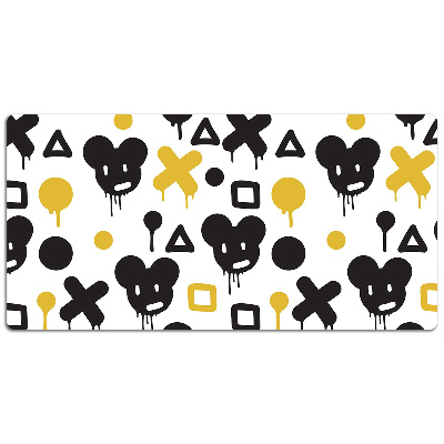 Tapete de secretária Grafite preto e amarelo