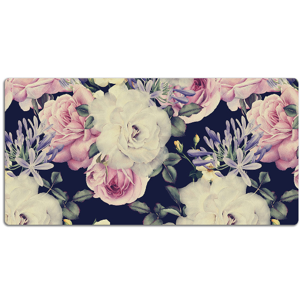 Tapete para secretária Rosas brancas vintage