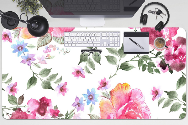 Tapete para secretária Rosas em aquarela