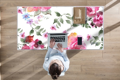 Tapete para secretária Rosas em aquarela