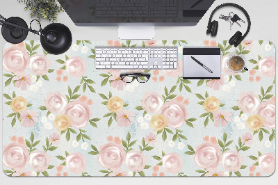 Tapete para secretária Flores em aquarela