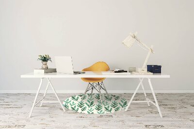 Tapete para cadeira de escritório Folhas verdes