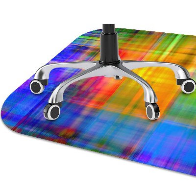 Tapete para cadeira de escritório Padrão xadrez colorido