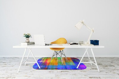 Tapete para cadeira de escritório Padrão xadrez colorido