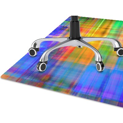 Tapete para cadeira de escritório Padrão xadrez colorido