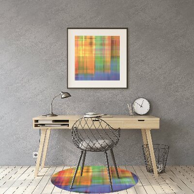 Tapete para cadeira de escritório Padrão xadrez colorido
