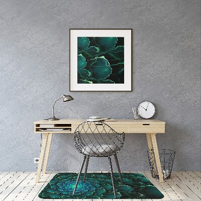 Tapete para cadeira de escritório Flor verde