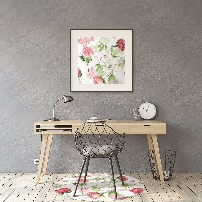 Tapete escritório flores vermelhas