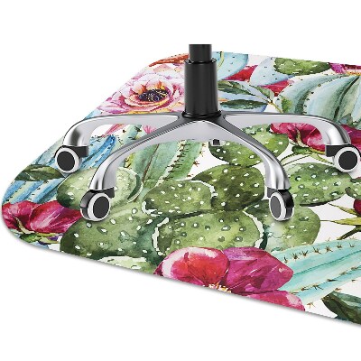Tapete para cadeira de escritório Flores de cacto