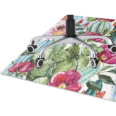 Tapete para cadeira de escritório Flores de cacto