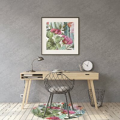 Tapete para cadeira de escritório Flores de cacto