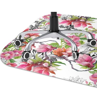 Tapete para cadeira de escritório Flores em aquarela