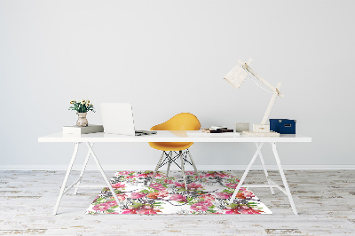 Tapete para cadeira de escritório Flores em aquarela
